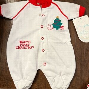 Vintage 70s/80s NWT Babygro Baby’s First Christmas Outfit -